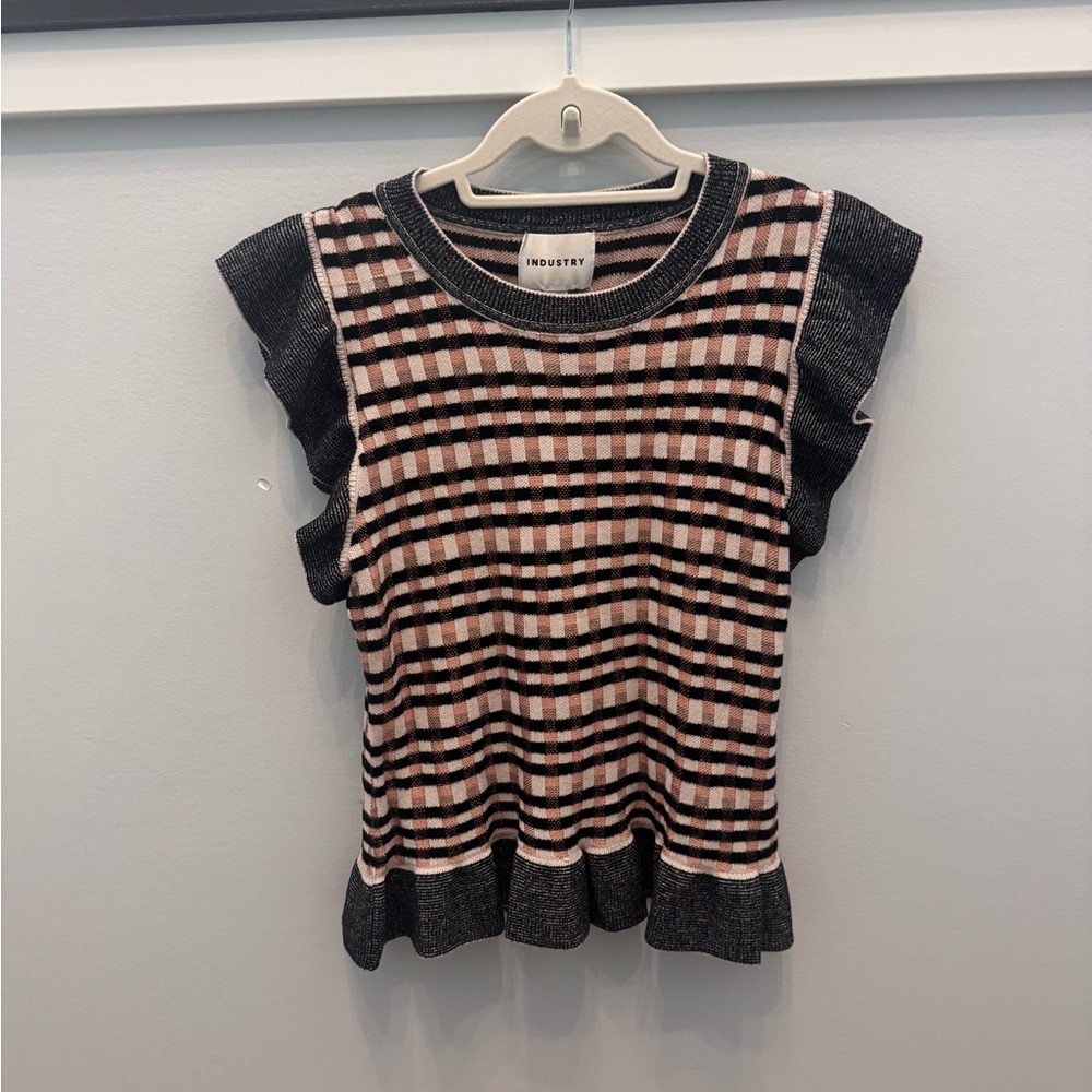 Industry Women's Checkered Sweater Vest. Size L